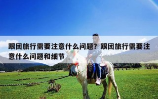 跟团旅行需要注意什么问题？跟团旅行需要注意什么问题和细节