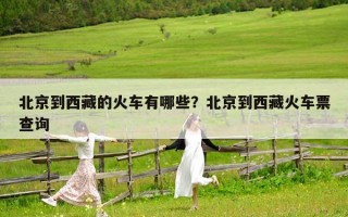 北京到西藏的火车有哪些？北京到西藏火车票查询