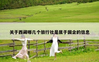 关于西藏哪几个旅行社是属于国企的信息