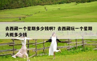 去西藏一个星期多少钱啊？去西藏玩一个星期大概多少钱