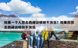 如果一个人想去西藏说明她不快乐？如果你想去西藏说明你不快乐