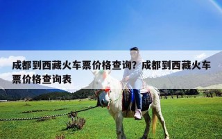 成都到西藏火车票价格查询？成都到西藏火车票价格查询表