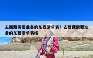 去西藏需要准备的东西清单表？去西藏需要准备的东西清单表格