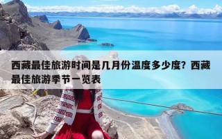 西藏最佳旅游时间是几月份温度多少度？西藏最佳旅游季节一览表